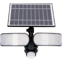 Led's Light MaxPower Solar LED Schijnwerper met sensor - Draadloos - IP65 - Zwart