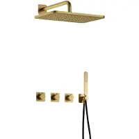 Hotbath Gal IBSGL70BBP inbouwdouche met 27x40cm hoofddouche geborsteld messing PVD
