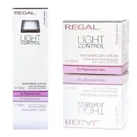 Regal Light Control Whitening Set Dagcrème + Lotion – Pigmentvlekken Verwijderen – met Vitamine C + E – Egale & Stralende Huid – SPF15 – 180ml