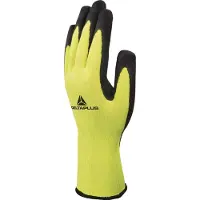 Deltaplus Werkhandschoenen gebreid fluorescerende polyester met latex schuim, geel maat 8