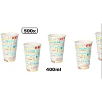 Themaparty 500x Milkshake beker Fun 400ml - Drinkbeker milkshake eten ijs eten drinken festival