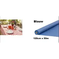 Damast Tafelrol papier Blauw 120cm x 50meter - Tafel dekken rol gala