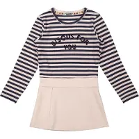 DJ Dutchjeans - Meisjes Jurk - Powder Pink+navy - Maat 128