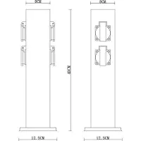 LumenXL RVS tuinpaal met stopcontact - Fabrizio
