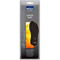 Woly Comfort Black is een luxe zwart lederen inlegzool met polster latexlaag maat
