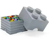 LEGO Opbergbox Design Collection Brick 4 - grijs