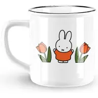 Nijntje Keramische Mok Retro Wit met Rode Tulpen 220ml