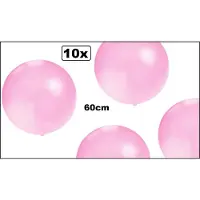 Partyxplosion 10x Mega Ballon 60 cm roze - geboorte festival pride thema feest party ballonnen fun