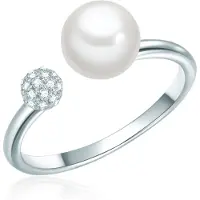 Valero Pearls Ring zilver / wit / parelwit