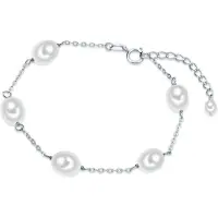 Valero Pearls Armband zilver / parelwit