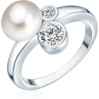 Valero Pearls Ring zilver / transparant / parelwit