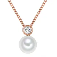 Valero Pearls Ketting rose-goud / parelwit