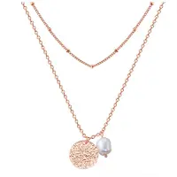 Valero Pearls Ketting rose-goud / parelwit