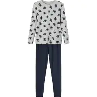 Name it Pyjama 2-delig Nkm Night Set Grijs Gemêleerd | Maat: 110/116