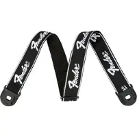Fender Quick Grip Locking End Strap Black w/ White Running Logo 2"