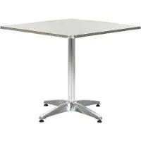 vidaXL Tuintafel 80x80x70 cm aluminium zilverkleurig