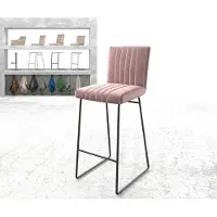 DELIFE Barstoel Luiga-Flex fluweel rosé slipframe metaal