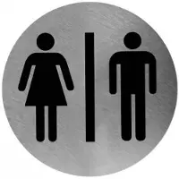 Mediclinics Pictogram man/vrouw RVS voor wandmontage