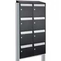 Allux Flow Set 2-Breed, 4-Hoog Met Dak Op Statief Zwart - 40040070_2x4ds