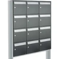 Allux Systeembrievenbus Flow Set 3-Breed, 4-Hoog Op Statief Antraciet