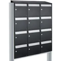 Allux Flow Set 3-Breed, 4-Hoog Met Dak Op Statief Zwart - 40040070_3x4ds