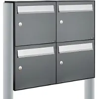 Allux Systeembrievenbus Flow Set 2-Breed, 2-Hoog Op Statief Antraciet