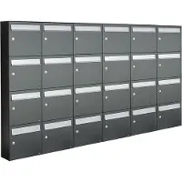 Allux Systeembrievenbus Flow Set 6-Breed, 4-Hoog Antraciet
