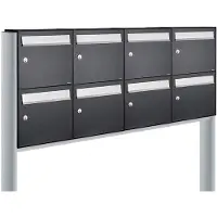 Allux Systeembrievenbus Flow Set 4-Breed, 2-Hoog Op Statief Zwart