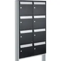 Allux Systeembrievenbus Flow Set 2-Breed, 4-Hoog Op Statief Zwart