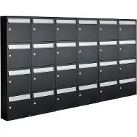 Allux Systeembrievenbus Flow Set 6-Breed, 4-Hoog Zwart
