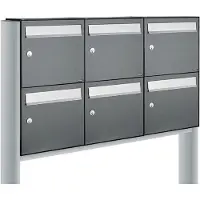 Allux Systeembrievenbus Flow Set 3-Breed, 2-Hoog Op Statief Antraciet