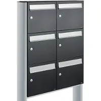 Allux Systeembrievenbus Flow Set 2-Breed, 3-Hoog Op Statief Zwart