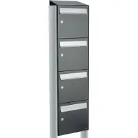 Allux Systeembrievenbus Flow Set 4-Hoog Met Dak Op Statief Antraciet