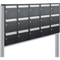 Allux Systeembrievenbus Flow Set 5-Breed, 3-Hoog Op Statief Zwart