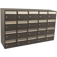 Allux Systeembrievenbus Brickset 5-Breed, 4-Hoog Met Dak Antraciet