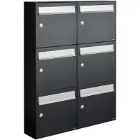 Allux Systeembrievenbus Flow Set 2-Breed, 3-Hoog Zwart