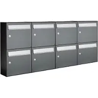 Allux Systeembrievenbus Flow Set 4-Breed, 2-Hoog Antraciet