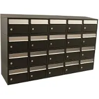 Allux Systeembrievenbus Brickset 5-Breed, 4-Hoog Met Dak Zwart