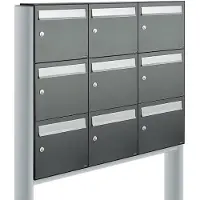 Allux Systeembrievenbus Flow Set 3-Breed, 3-Hoog Op Statief Antraciet