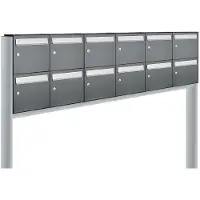 Allux Systeembrievenbus Flow Set 6-Breed, 2-Hoog Op Statief Antraciet