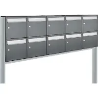 Allux Systeembrievenbus Flow Set 5-Breed, 2-Hoog Op Statief Antraciet