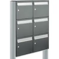Allux Systeembrievenbus Flow Set 2-Breed, 3-Hoog Op Statief Antraciet