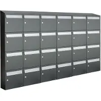 Allux Systeembrievenbus Flow Set 6-Breed, 4-Hoog Met Dak Antraciet