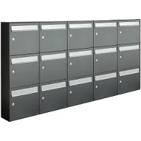 Allux Systeembrievenbus Flow Set 5-Breed, 3-Hoog Antraciet