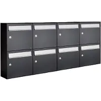 Allux Systeembrievenbus Flow Set 4-Breed, 2-Hoog Zwart