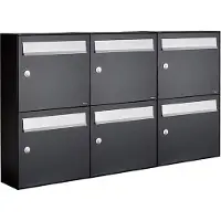 Allux Systeembrievenbus Flow Set 3-Breed, 2-Hoog Zwart