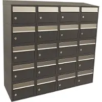 Allux Systeembrievenbus Brickset 4-Breed, 5-Hoog Met Dak Antraciet