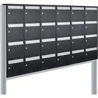 Allux Systeembrievenbus Flow Set 6-Breed, 4-Hoog Op Statief Zwart