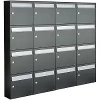 Allux Systeembrievenbus Flow Set 4-Breed, 4-Hoog Antraciet