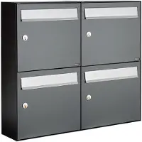 Allux Systeembrievenbus Flow Set 2-Breed, 2-Hoog Antraciet